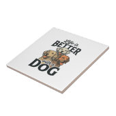 ヴィンテージ風の犬と一緒なら人生もっと素敵_Vector Design_1 タイル (側面)