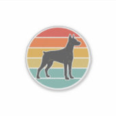 ヴィンテージ風の犬の夕日シルエットベクター デザイン_1 シール (正面)