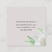 ヴィンテージ風の白い水彩花 スクエア名刺 (裏面)