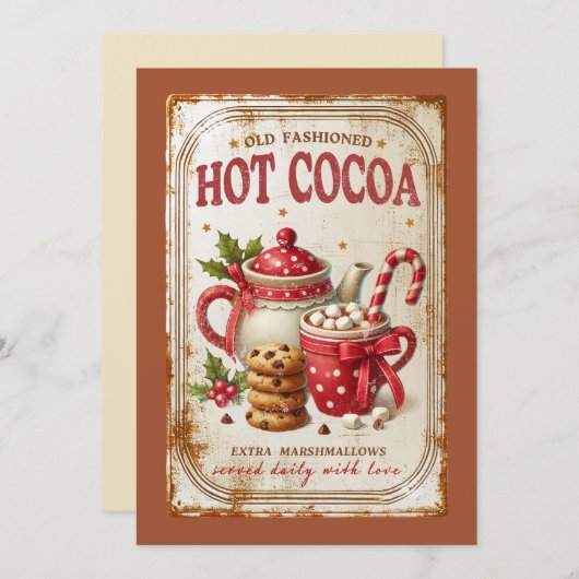 ヴィンテージ風の素敵な伝統的なクリスマス シーズンカード (正面/裏面)