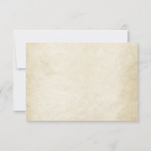 ヴィンテージ風の経年劣化した結婚式の招待状 出欠カード (裏面)