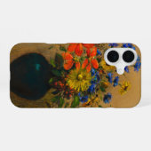 ヴィンテージ風の絵画 野花 iPhone 16ケース (裏面横)