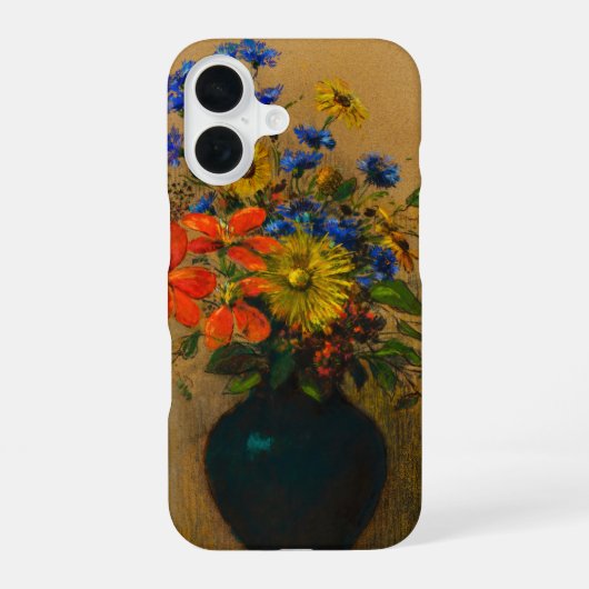 ヴィンテージ風の絵画 野花 iPhone 16ケース (裏面)