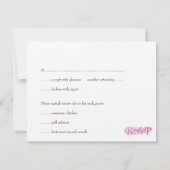 ヴィンテージ風の美しいピンクのイニシャル結婚式の返信案内 招待状 (裏面)