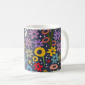 ヴィンテージ風の花柄 コーヒーマグカップ (正面右)