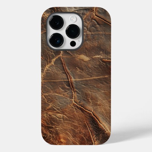 ヴィンテージ風の荒れた革のテクスチャー Case-Mate iPhoneケース (裏面)