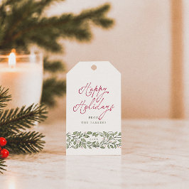 ヴィンテージ風の葉のボタニカル ホリデーシーズンクリスマス ギフトタグ