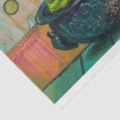 ヴィンテージ風の魔女と黒猫の鍋デクパージュ 薄葉紙 (詳細)