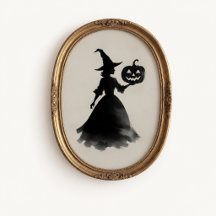 ヴィンテージ風の魔女のジャックオーランタン・ハロウィンポスター