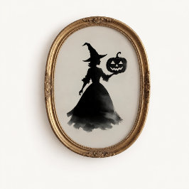 ヴィンテージ風の魔女のジャックオーランタン・ハロウィンポスター ポスター