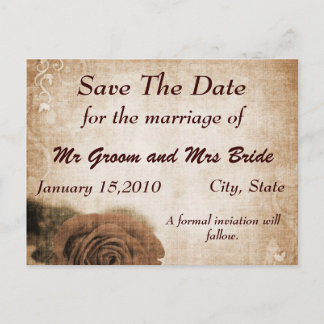 ヴィンテージ風の「大切な日を記念して」ポストカード 案内ポストカード