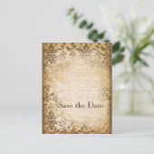 ヴィンテージ風の「Save the Date」ポストカード 案内ポストカード (スタンド正面)