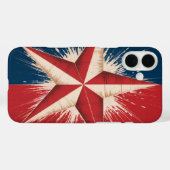 ヴィンテージ風アメリカーナフラグスマホケース 星柄 ダスト加工 Case-Mate iPhoneケース (裏面 (横))