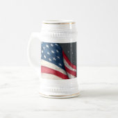 ヴィンテージ風アメリカ国旗イラストデザイン ビールジョッキ (正面左)
