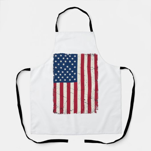ヴィンテージ風アメリカ国旗ベクターTシャツデザイン エプロン (正面)