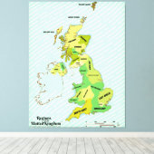 ヴィンテージ風イギリス諸島航海天気予報 キャンバスプリント (インサイチュ (ウッドフロア))