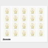 ヴィンテージ風イースターのうさぎのリース スクエアシール (シート)
