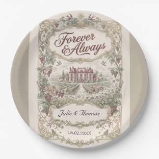 ヴィンテージ風カスタム・ヴィンヤード「Forever & Always」 ペーパープレート
