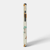 ヴィンテージ風キリンの木の模様 iPhoneケース (左側面)