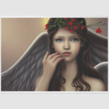 ヴィンテージ風クリスマスエンジェルデコパージュ