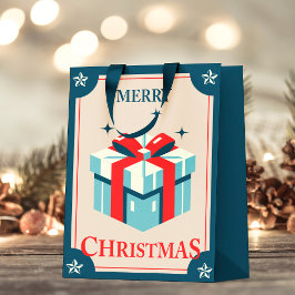 ヴィンテージ風クリスマスカード プレゼントボックス スモールペーパーバッグ