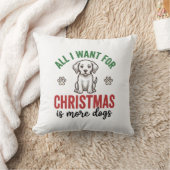 ヴィンテージ風クリスマスグッズ もっと犬が欲しい クッション (ブランケット)