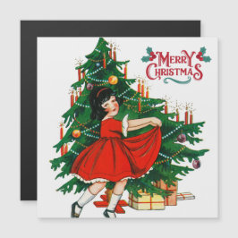 ヴィンテージ風クリスマスツリーのアートカード