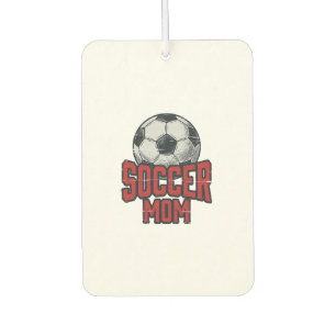 ヴィンテージ風ダサ可愛サッカー母(サッカーママ)Tシャツデザイン カーエアーフレッシュナー