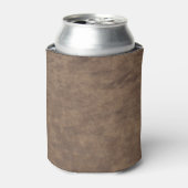 ヴィンテージ風ダメージコーヒー色レザー質感 缶クーラー (缶正面)