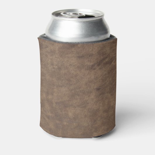 ヴィンテージ風ダメージコーヒー色レザー質感 缶クーラー (缶裏面)