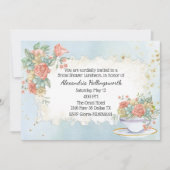 ヴィンテージ風ダメージ加工の花柄ウェディングシャワー招待状 招待状 (正面)