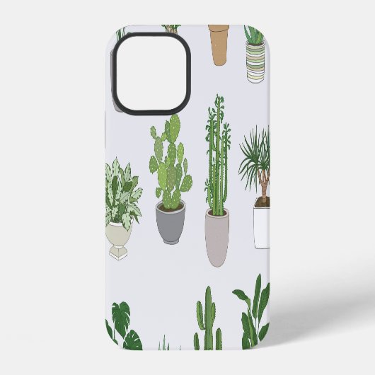 ヴィンテージ風ドゥードル植物模様 iPhoneケース (裏面)