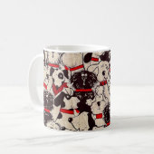 ヴィンテージ風ネコ柄マグカップ コーヒーマグカップ (正面左)
