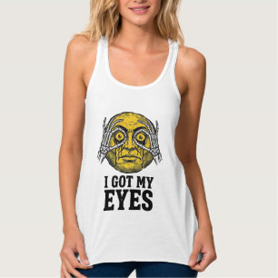 ヴィンテージ風ハロウィンTシャツデザイン おもしろ目の絵 タンクトップ