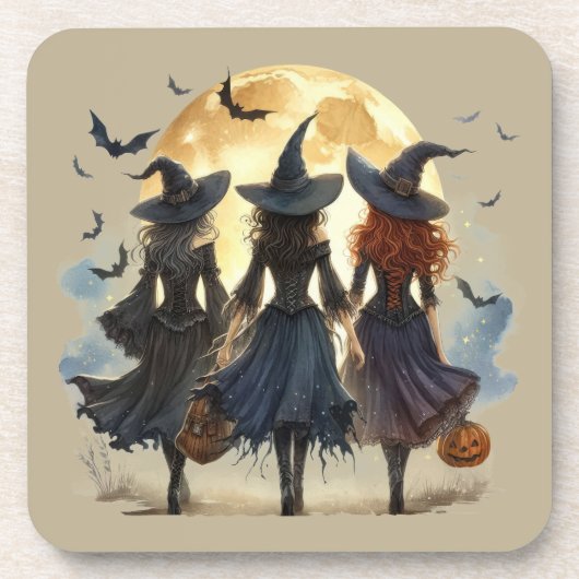 ヴィンテージ風ハロウィーンを魔女に惑わされて コースター (正面)