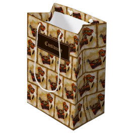 ヴィンテージ風パターン「それは書かれている」 ミディアムペーパーバッグ