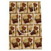 ヴィンテージ風パターン「それは書かれている」 ミディアムペーパーバッグ (裏面)