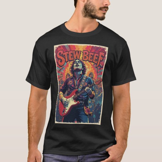 ヴィンテージ風ビッグシルエット コンサート Stew Beef Tシャツ (正面)
