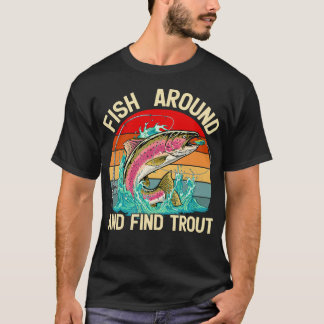 ヴィンテージ風フィッシュアラウンド・アンド・フィントラウト・面白い Tシャツ