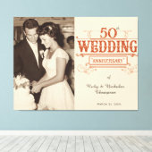 ヴィンテージ風フォト 50回目の結婚記念日 キャンバスプリント (インサイチュ (ウッドフロア))