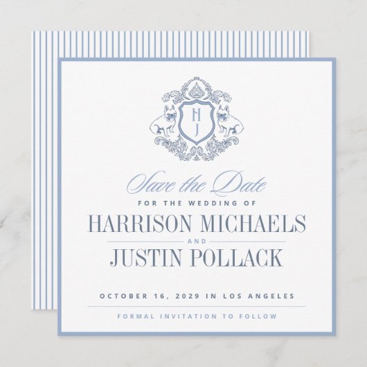 ヴィンテージ風フレンチクリストの結婚式　保存の日 招待状 (正面/裏面)