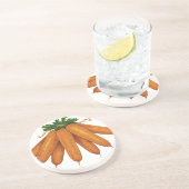 ヴィンテージ風フード, 有機ニンジン野菜の束 コースター (側面)