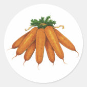 ヴィンテージ風フード, 有機ニンジン野菜の束 ラウンドシール (正面)