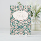 ヴィンテージ風レースのフラットな感謝カード サンキューカード (スタンド正面)