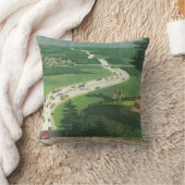 ヴィンテージ風光明媚なアメリカの高速道路、車の道路の旅 クッション (ブランケット)