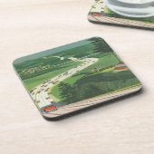 ヴィンテージ風光明媚なアメリカの高速道路、車の道路の旅 コースター (左側)