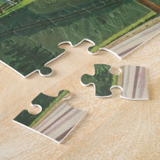 ヴィンテージ風光明媚なアメリカの高速道路、車の道路の旅 ジグソーパズル (側面)