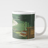 ヴィンテージ風光明媚なアメリカの高速道路、車の道路の旅 ジャンボコーヒーマグカップ (右)