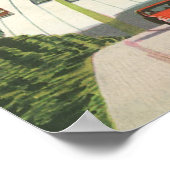 ヴィンテージ風光明媚なアメリカの高速道路、車の道路の旅 ポスター (角)