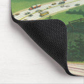 ヴィンテージ風光明媚なアメリカの高速道路、車の道路の旅 マウスパッド (コーナー)